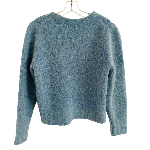 J. Crew Fuzzy Alpaca Sweater Size Medium Blue - Picture 2 of 5